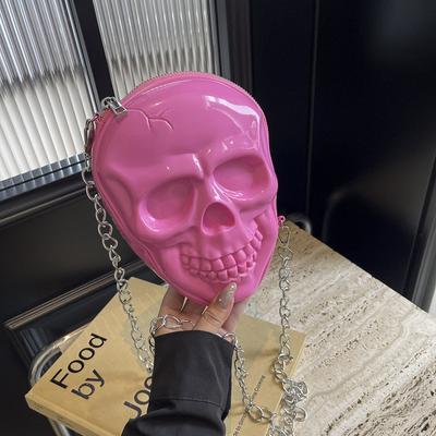 Halloween Skull Bag Bag Ladies 2025 New European and American Fashion Personality Funny Shoulder Chain Small Round Bag