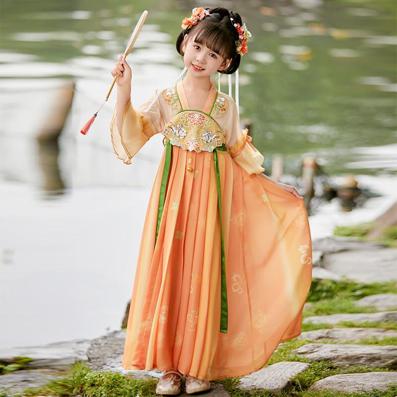 Anneyol Girls' Summer Chinese Style Hanfu Princess Dress