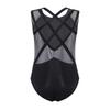 Kids Girls Figure Skating Costume Ballet Dance Acrobatics Gymnastics Yoga Bodysuit Sleeveless Shiny Rhinestones Mesh Leotard