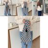 Stylish And Versatile Knitted Checkered Tote Bag With Large Capacity For Daily Use