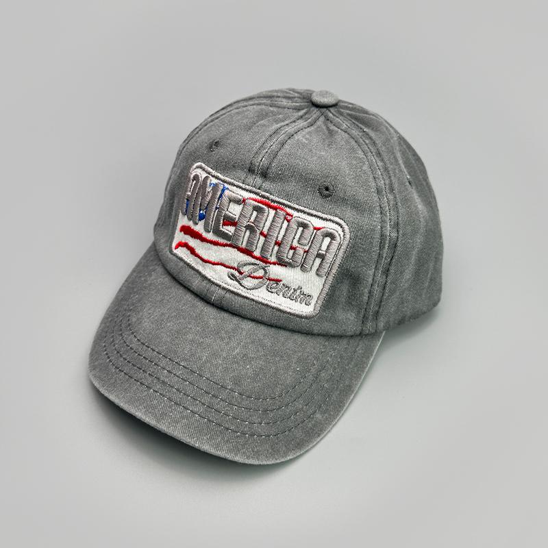 Amerikanische Flagge Stickerei Baseballkappen Gebrochen Neu Unisex Retro Atmungsaktiv Sonnenschutz Persönlich Vielseitig Mode Schirmmützen