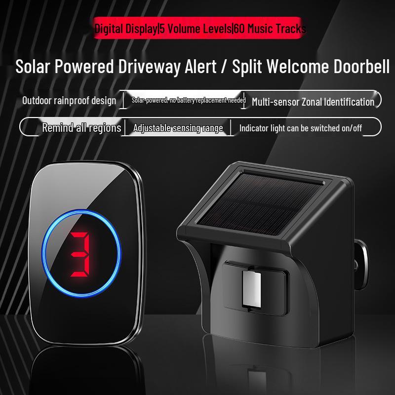 Wireless Outdoor Waterproof Driveway Alarm & Doorbell Detector