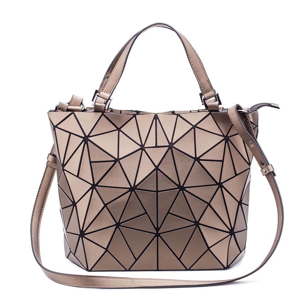 Creative Geometric Diamond Handbags Bucket Women Fashion Luminous Portable Shoulder Messenger Bag
