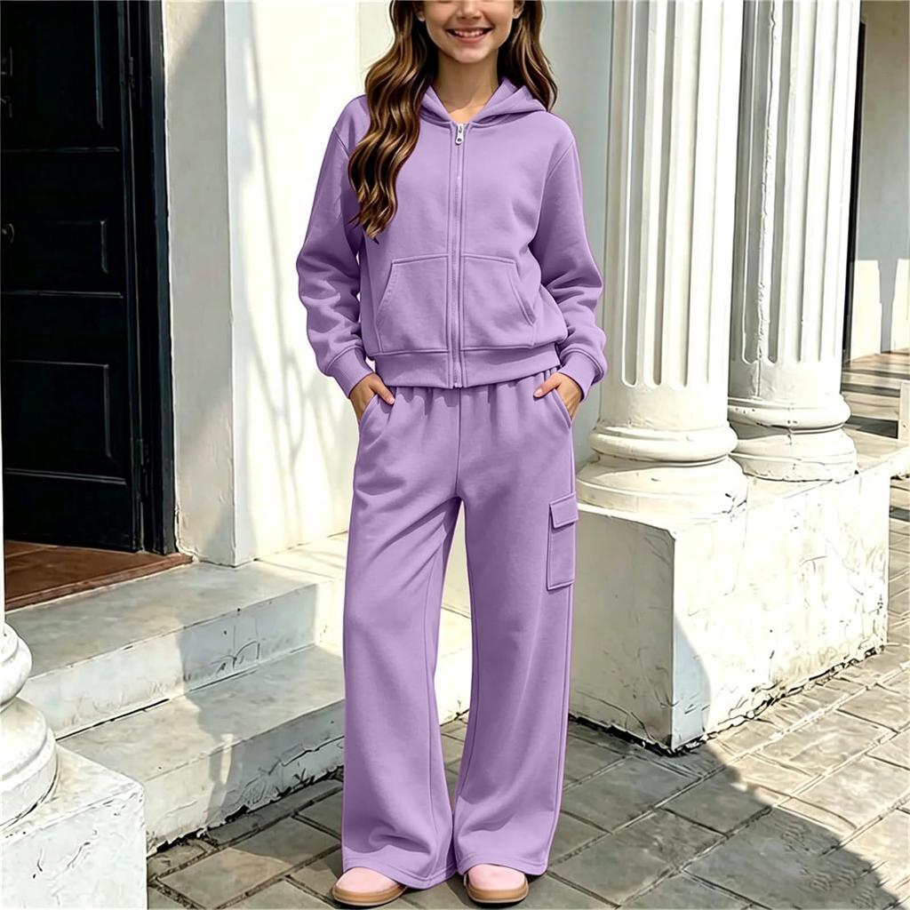 Boys Girls Hooded Sweatshirt and Tracksuit Set for Big Kids Casual Sports