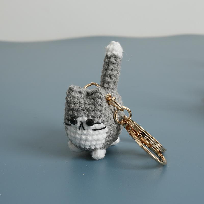 2026 Häkelkatzen-Serie Schlüsselanhänger Niedlicher handgefertigter fetter Katzenanhänger Gestrickter Tier-Schlüsselanhänger Rucksack-Dekoration Zubehör Geschenke