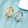 Titanium Steel Electroplated Croissant Ring Women's Summer Premium Croissant Ring Niche Twist Jewelry