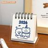 1Pcs Cartoon Portable Coil Monthly Calendar Planner 2026 Horse Year Mini Desk Calendar Office And Home Decor  Year'S Present