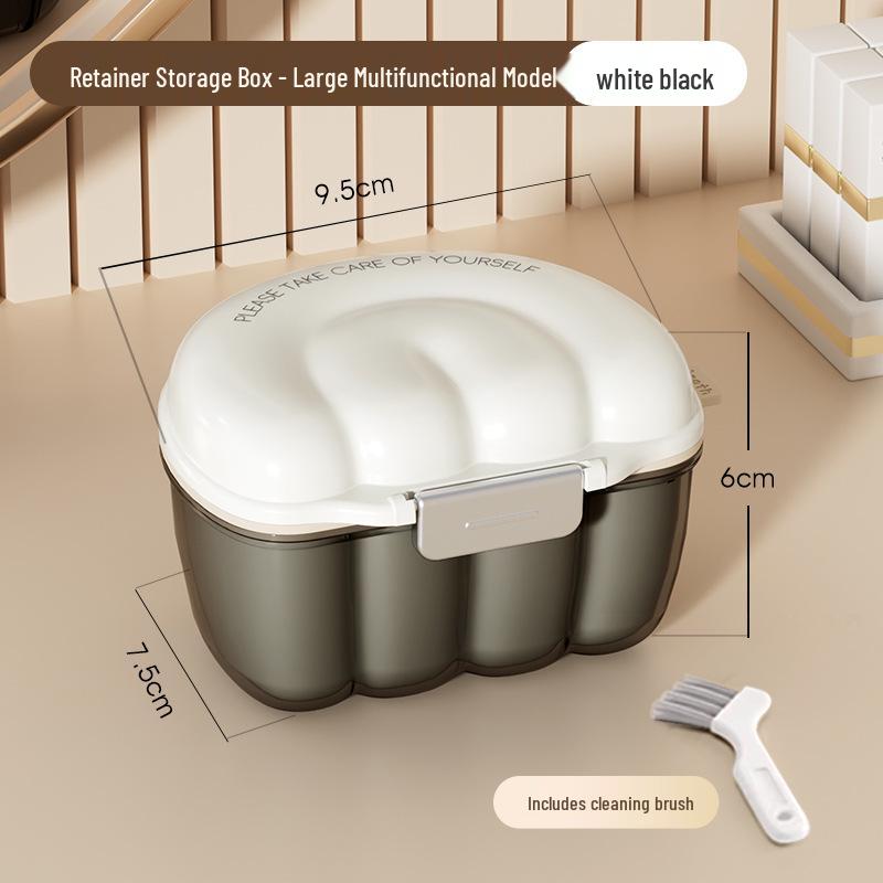 Portable Retainer Case: Large Silicone Box for Invisible Aligners, Dentures & Orthodontics