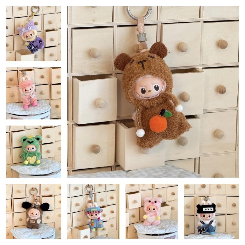 Puppenkleidung für 10,5 cm 4,0 Labubu Universelle Babykleidung Mini-Plüschpuppen-Kleidungszubehör für Weihnachts-Fans Geschenk