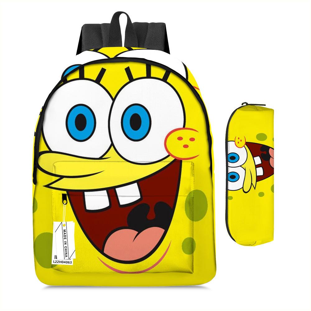 Spongebob Squarepants Children'S School Bag Male And Female Students Backpack Kindergarten Cute Cartoon Backpack Pencil Bag