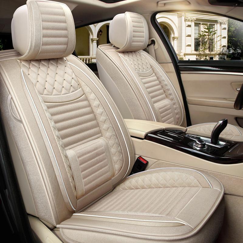 BAIC Changhe A6 2019 Luxury Linen Car Seat Cushion - Four Seasons Universal, Full Surround Cover