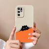 For Oppo Reno6 7 8 10 Pro Lite 6z 7z 8z Phone Cover Fashion Oil Painting Black Cat Patterns Soft Casing Screen Protector Anti Slip Shell For Oppo Case