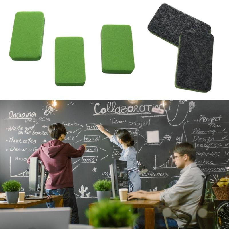 50Pieces Small EVA Whiteboard Erasers with Felt Pad Small Blackboard Cleaners for Teachers Students School Supplies