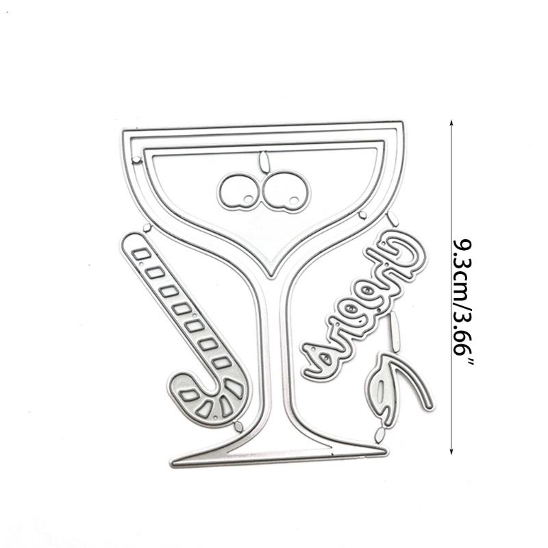 Wine Glass Cutting Dies Wine Glass Embossing Die Cut Templates for Card Making Scrapbooking DIY Craft Album