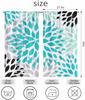 Flower Pattern Kitchen Curtains Abstract Floral Green Grey Black Petals Art Design Short Tier Curtains for Bathroom Cafe Small W