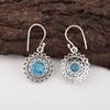 Swiss Blue Topaz Earring Gemstone Earring, 925 Solid Sterling Silver Earrings Jewelry Handmade Earrings, Silver Jewelry For Gift