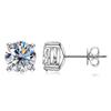 D Color 2 Carat  Moissanite Earrings 925 Sterling Silver 8mm Round Cut Lab Diamond Stud Earring for Women Men with Certificate