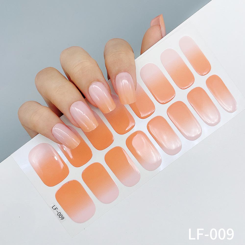 LF No-Bake Waterproof Gel Nail Stickers - Solid, Glitter, Color Block, Gradient Full Cover