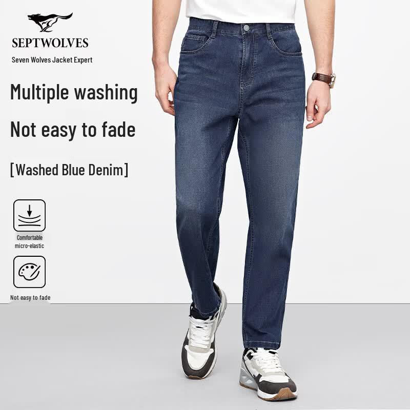 

Septwolves Men s Straight-Leg Stretch Jeans 31A