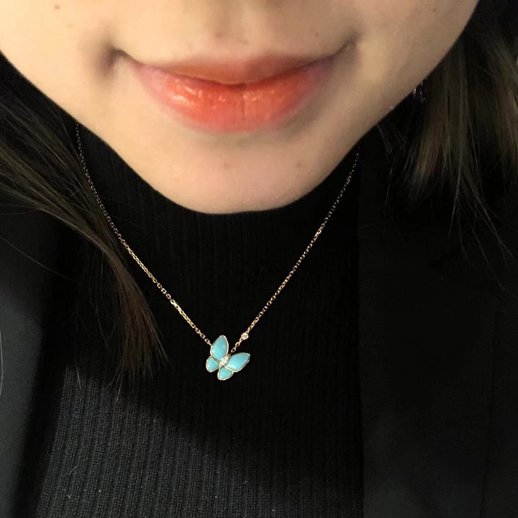 New Hot Brand Vintage Necklace Luxury Jewelry for Women Zircon Turquoise Anniversary Gifts Fashion Pure 925 Sliver Necklace