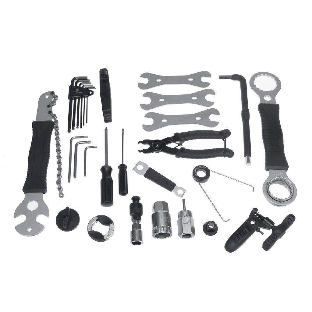 YC-721 Bicycle Repair Tools Kit Box Set Multi MTB Tire Chain Repair Tools Spoke Wrench Kit Hex Screwdriver Bike Tools 18 in 1