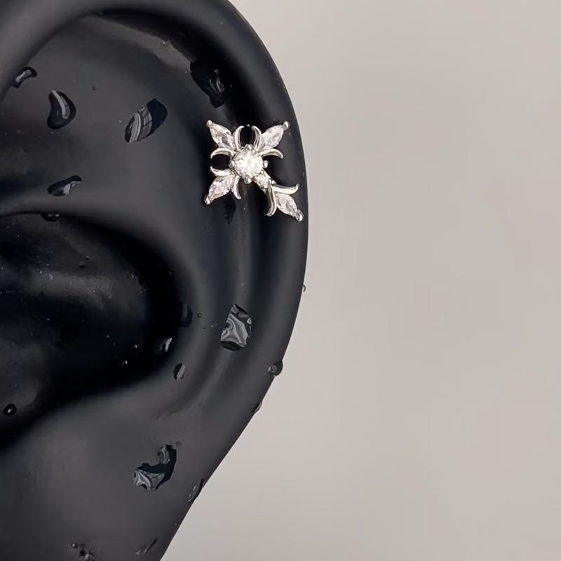 Punk Fashion Titanium Steel Ear Bone Studs: Cool Cochlear Piercing Earrings Collection