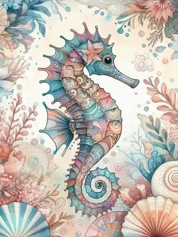 Diamond Painting New Collection 2024 Sea Horse Diy Full Square Round Drill Rhinestone Embroidery Starfish Shells Mosaic Cross Stitch Kits