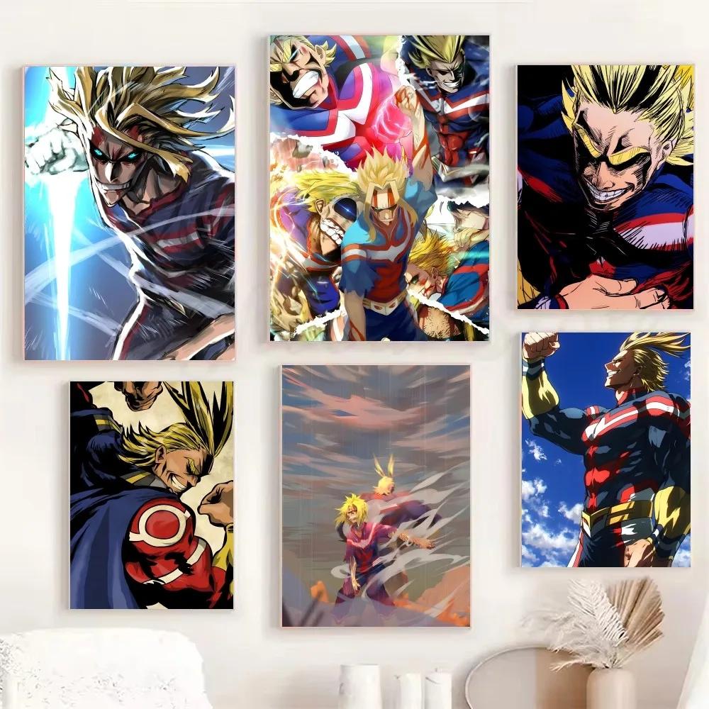 1pc Japan Hot Classic Anime Boy All Might My Hero Academia Poster HD Posters Home Room Bar Cafe Decor Art Wall Painting Picture