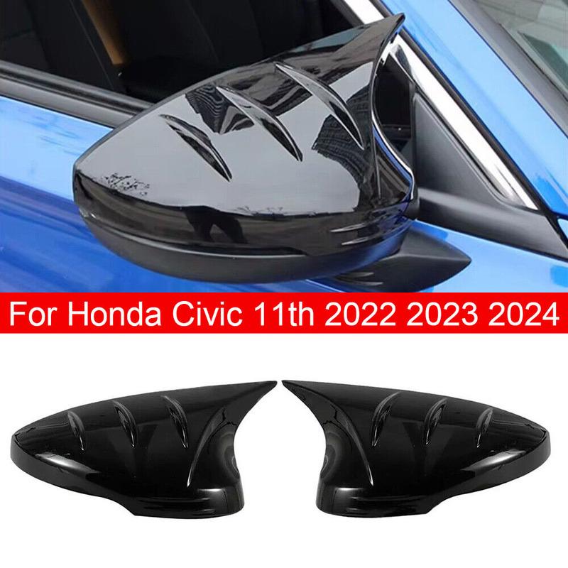 For Honda Civic 11th 2024 Car Sticker Rearview Side Mirror Cover Wing Cap Exterior Door Rear View Case Trim Carbon ABS