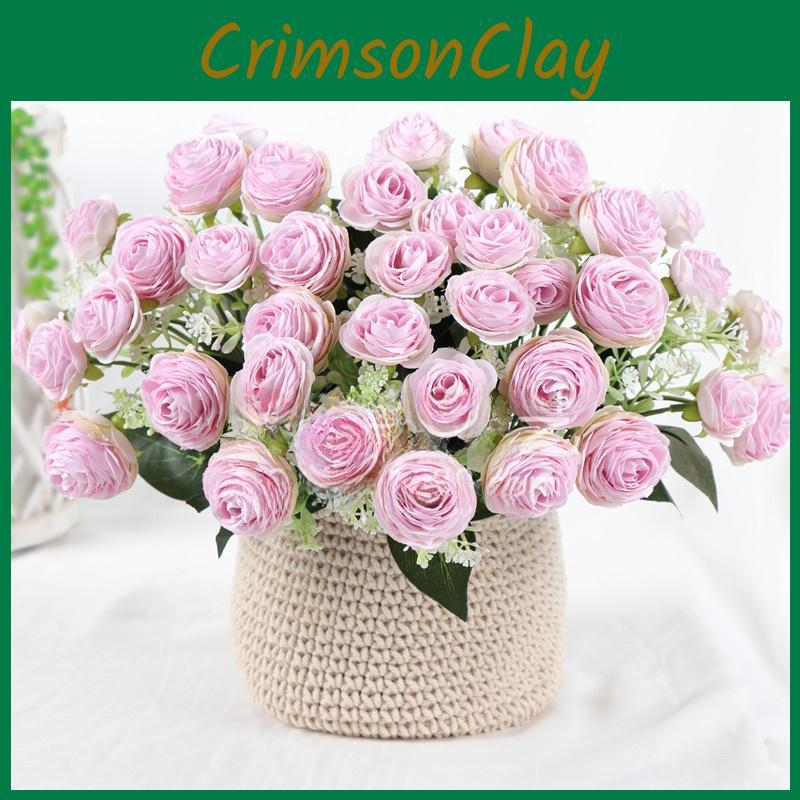 Artificial Rose Flower Bouquet With Silk Material For Home Wedding Decoration