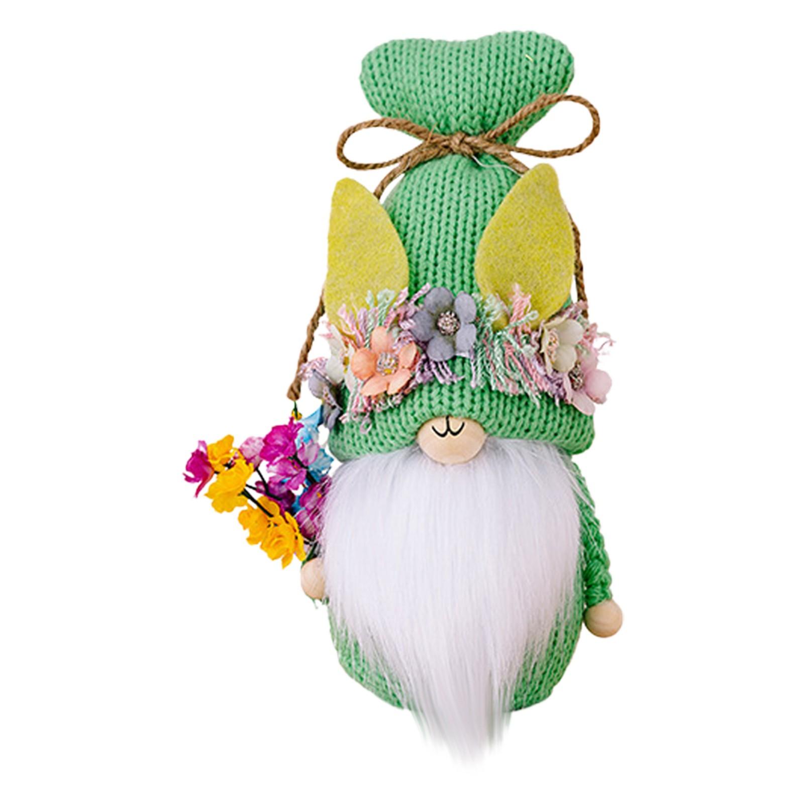 

Пасхальный гном для домашнего декора, плюшевый заяц-гном, держащий пасхальное яйцо-морковку, кукла-гном ручной работы, пасхальный подарок-заяц, украшение для подноса на весну в помещении One Size зелёный
