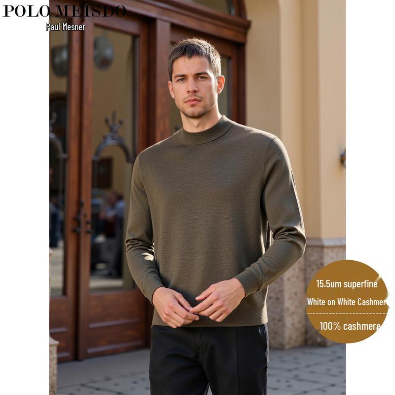 

POLOMEISDO Men s 100% Pure Cashmere Mock Neck Sweater 2XL