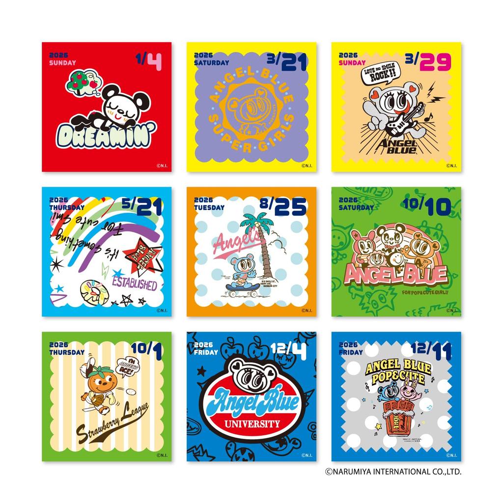 New Japan Calendar 2026 Daily Angel NK4450 Calendar, Blue,