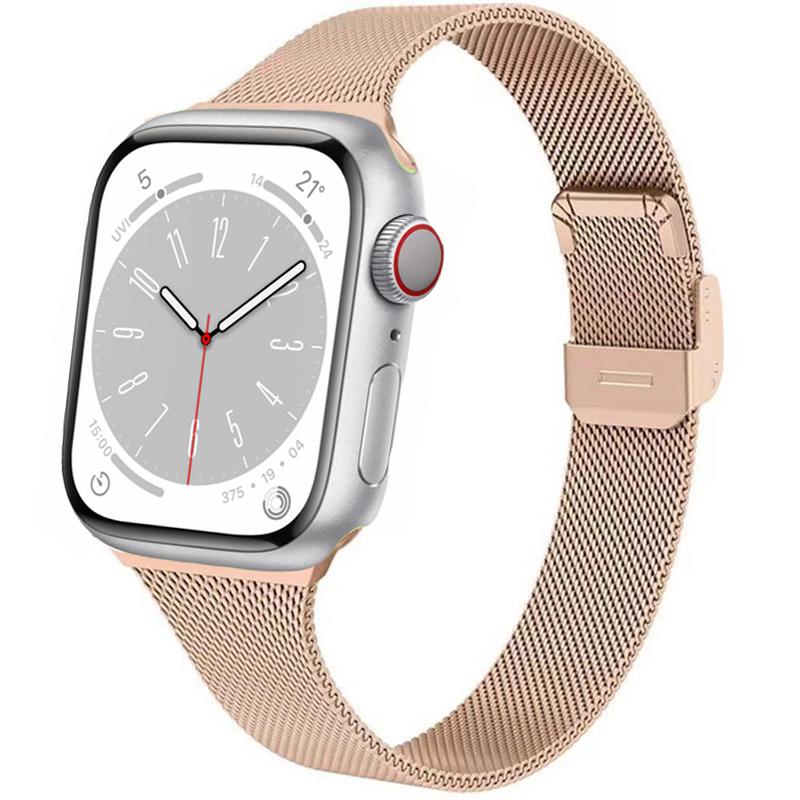 Silm Milanese Strap For Apple Watch Band 11 10 9 8 7 46mm 42mm 45mm 41mm Ultra 3/2 49mm Metal Bracelet iWatch 6 5 4 SE 44mm 40mm