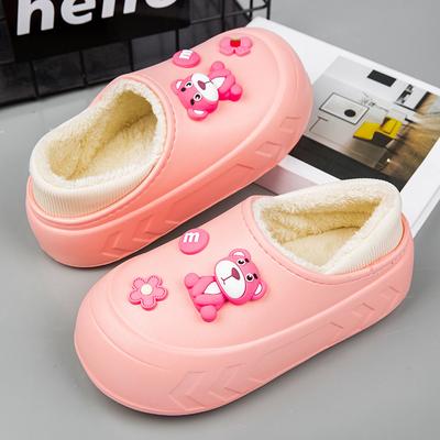 Winter Plush Insulation, Waterproof Thick Soled Women's Slippers Cartoon Slippers Fashion Home and Outdoor Two Wear Slippers