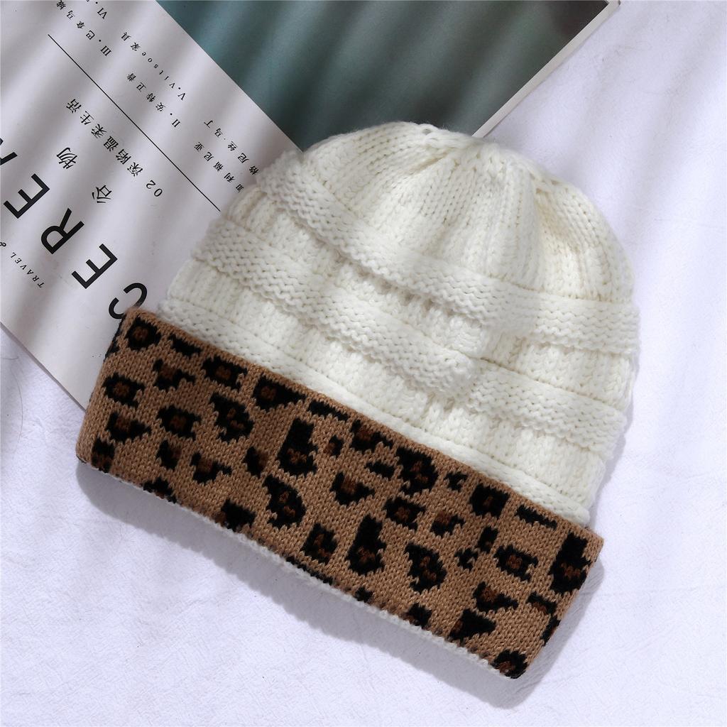 Beanie Hat For Women Men Winter Hat Knitted Autumn Leopard Hat Outdoor Crochet Warm Bonnet Cap Female Hats For Girl Hat