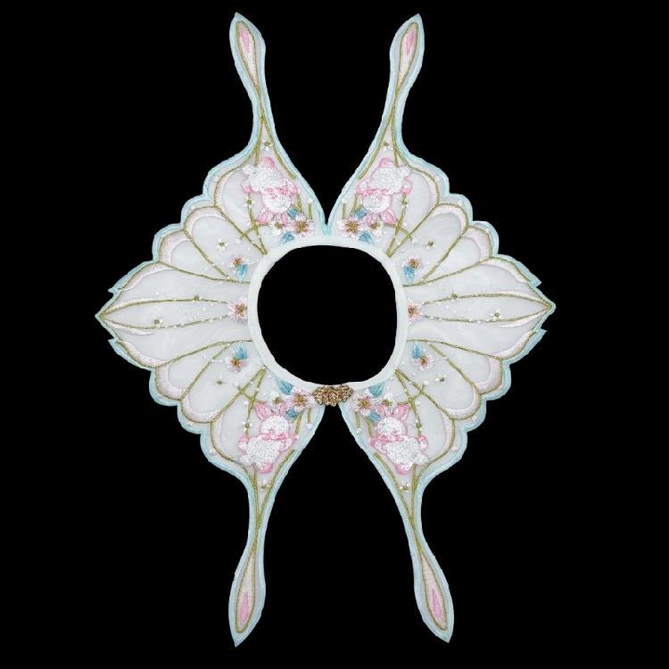 Embroidery Floral Shawl for Girls Chinese Hanfu Floral Yunjian Collar Shawl