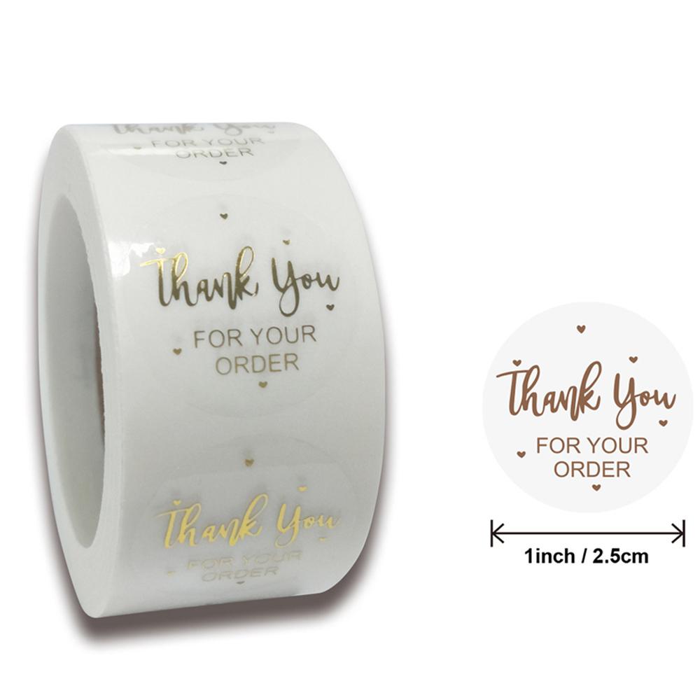 50-500Pcs Labels 1Inch Clear Gold Foil Thank You Stickers For Wedding Pretty Gift Cards Envelope Sealing Label Stickers