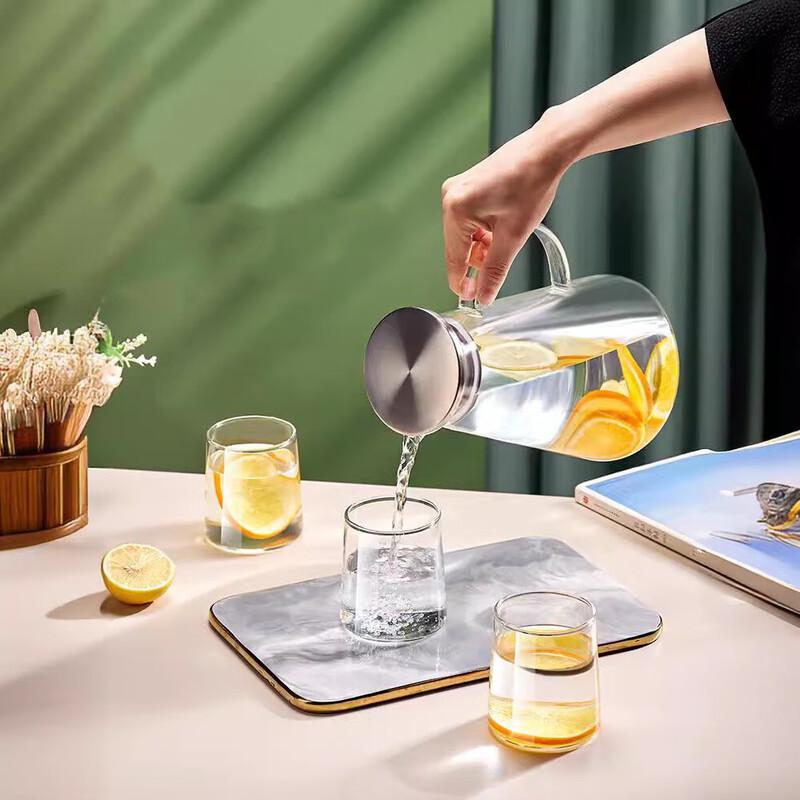 TLAKEHO High-Temperature Resistant Glass Cold Water Pitcher Set
