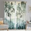 2 Pieces Fantasy Forest Scenery Print Curtains - Polyester Fabric   Machine Washable   Suitable for Bedroom   Kitchen   Living Room