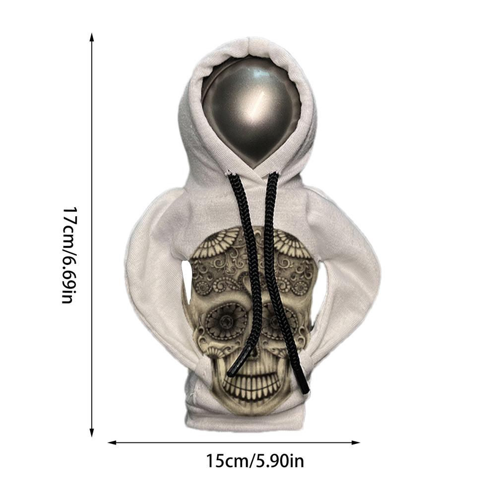 

Худи Чехол на рычаг переключения передач Хэллоуин Череп Накладка на ручку переключения передач Защита рычага переключения передач автоматической коробки передач Толстовка Авто Декор интерьера белый