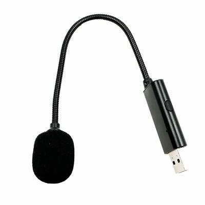 USB Microphone Omnidirectional Microphone 9'' Hose for Games Chat Laptop PC Microphone with Switchs Support All System