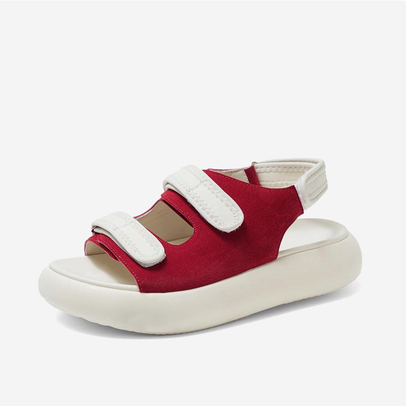 Sportsandalen Damen 2025 neu Vintage Klettverschluss Plateau Zehenfrei Urlaub Strand Römersandalen