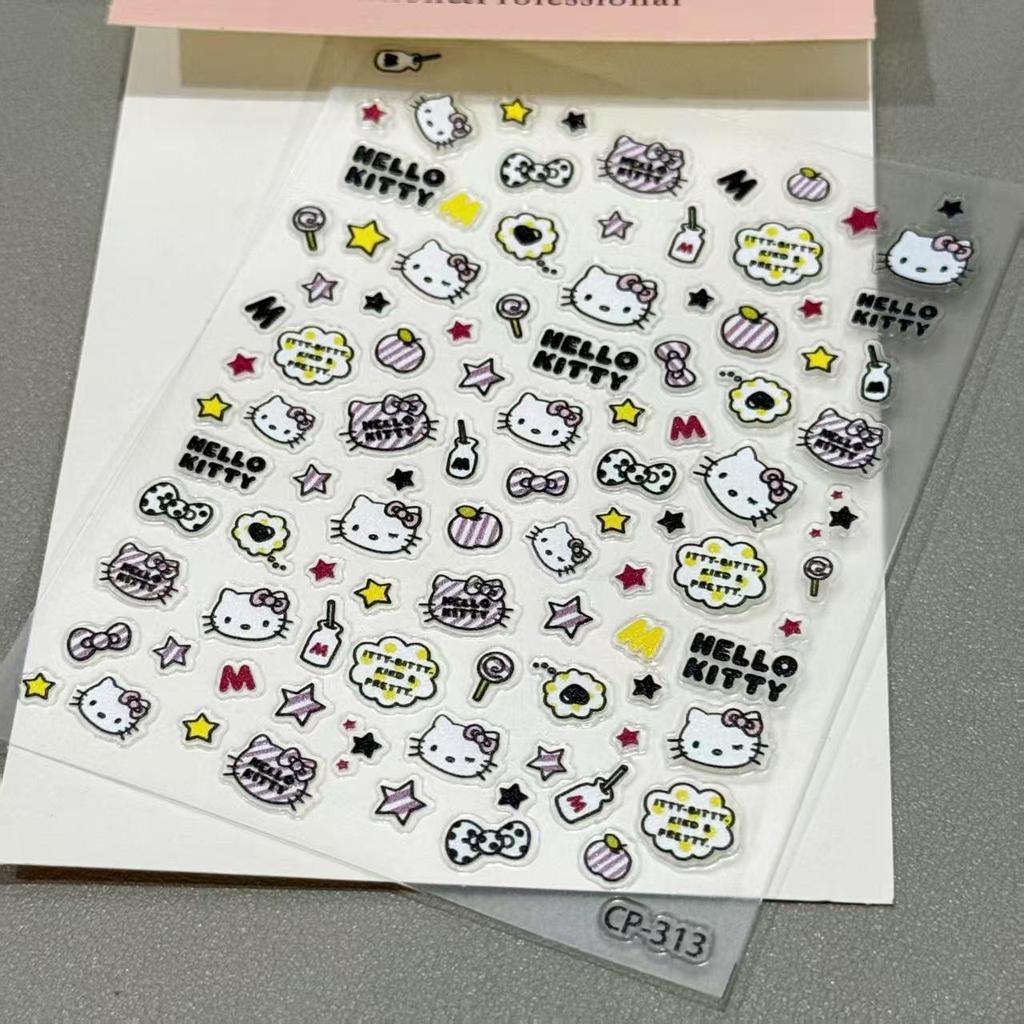Cute Kitty Cat Embossed Nail Art & Device Stickers