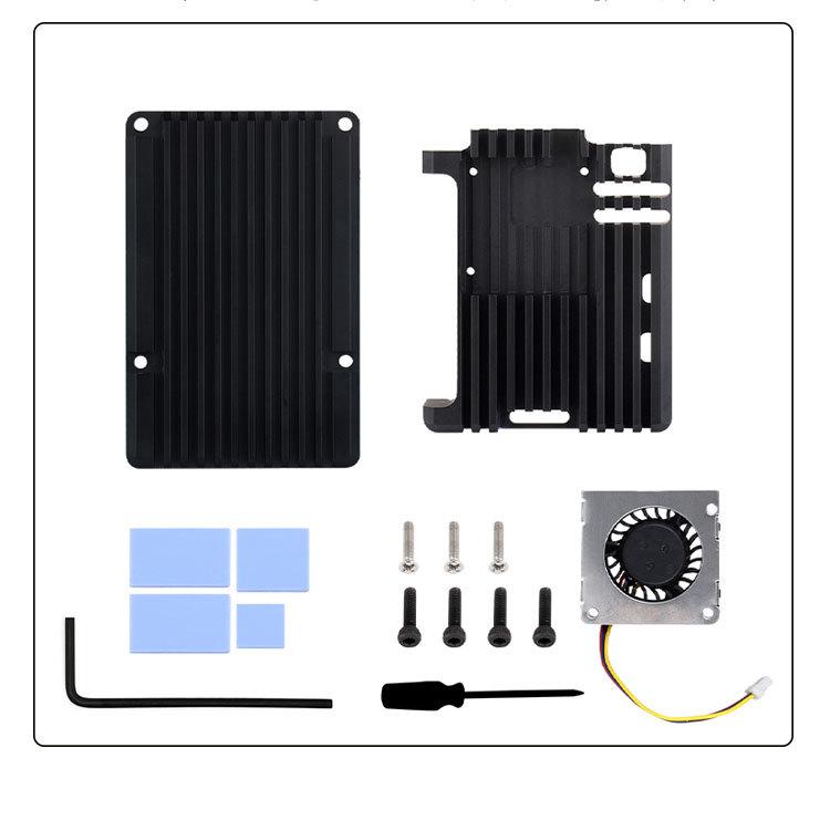 Raspberry Pi 5 Aluminum Alloy Armor Case with PWM Fan, Tools & Thermal Paste