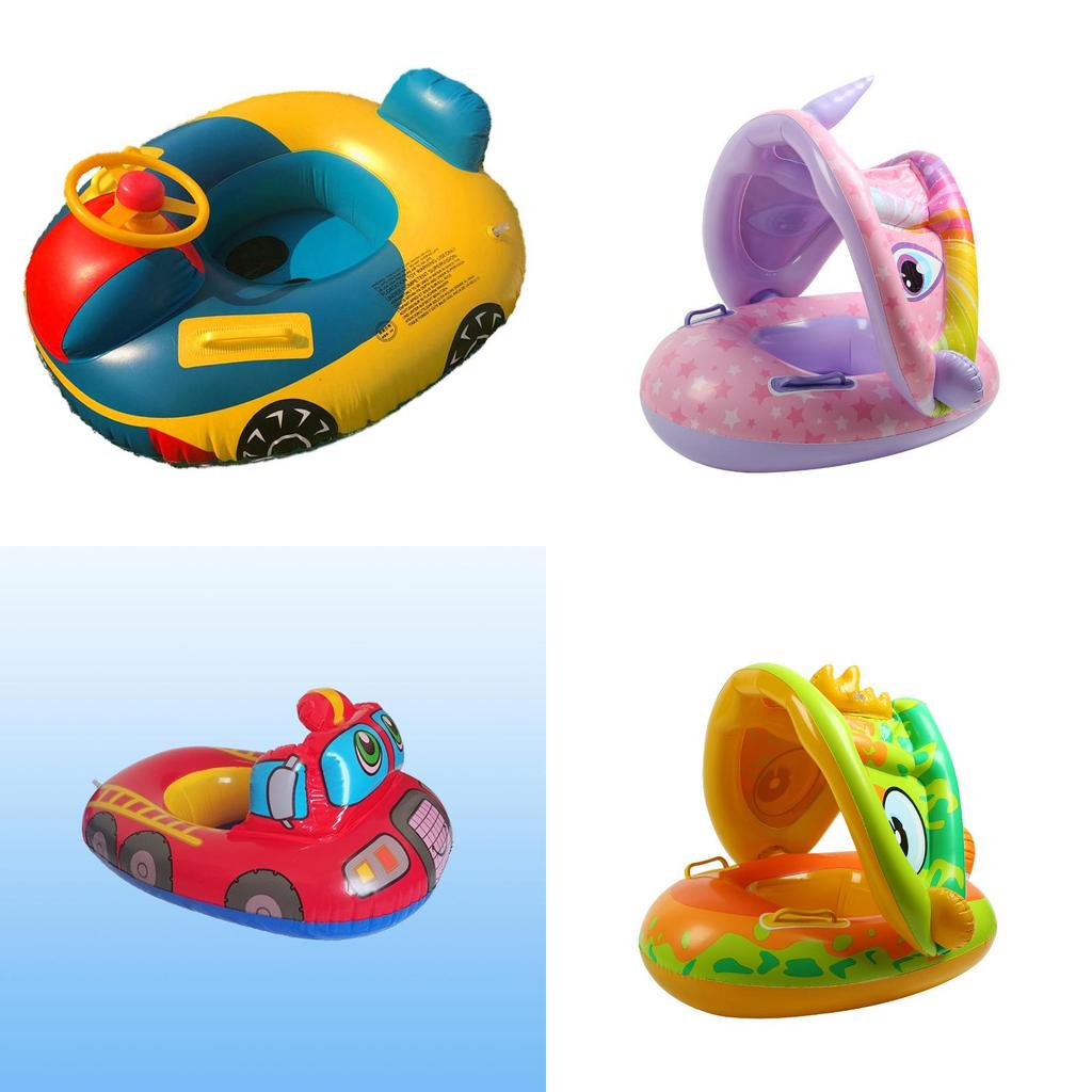 Aufblasbarer Schwimmring für Kinder mit Cartoon-Design, dickem PVC und großem Lenkrad für Wasserspiele