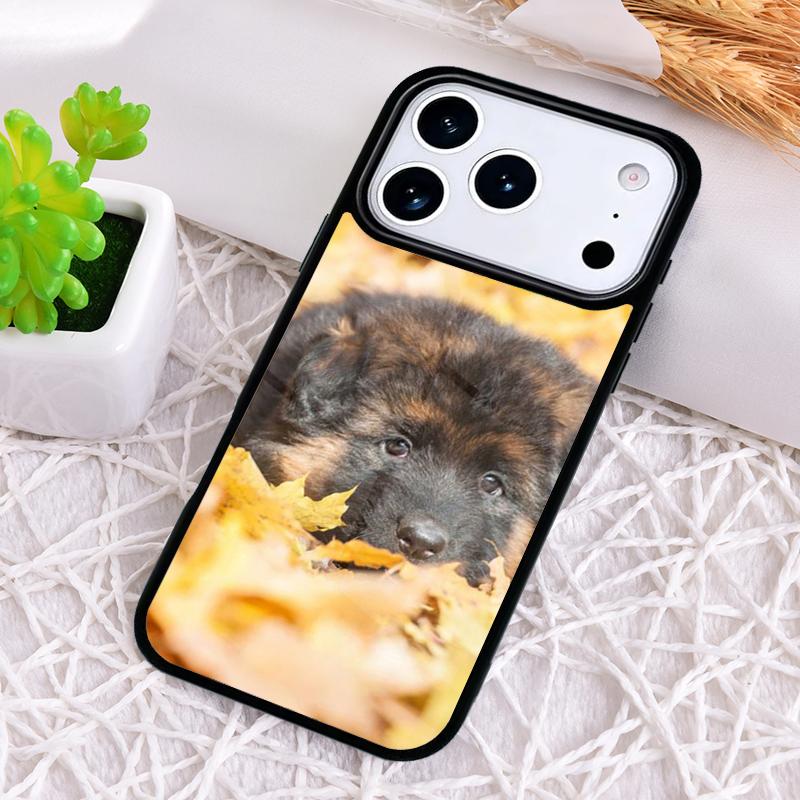 German Shepherd Dog Soft Silicone Phone Case for iPhone 17 Air 16 15 11 12 14 13 Pro Max Shockproof Cover