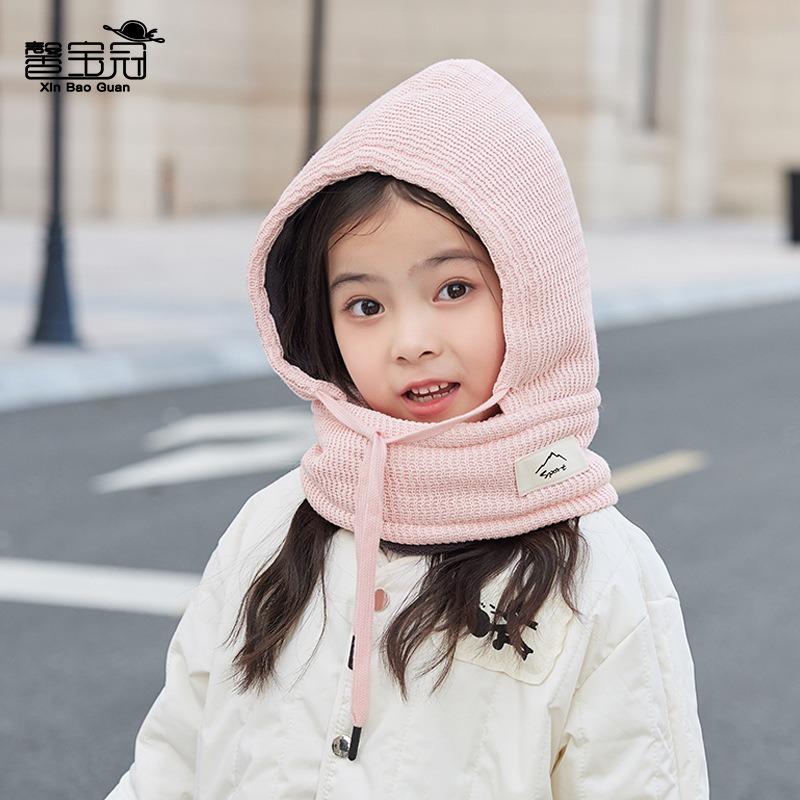 Children's Hats, Masks, Scarves, Integrated Hats, Winter Boys and Girls Fleece Ear Protectors, Pullover Hats, Cold Protection and Warmth