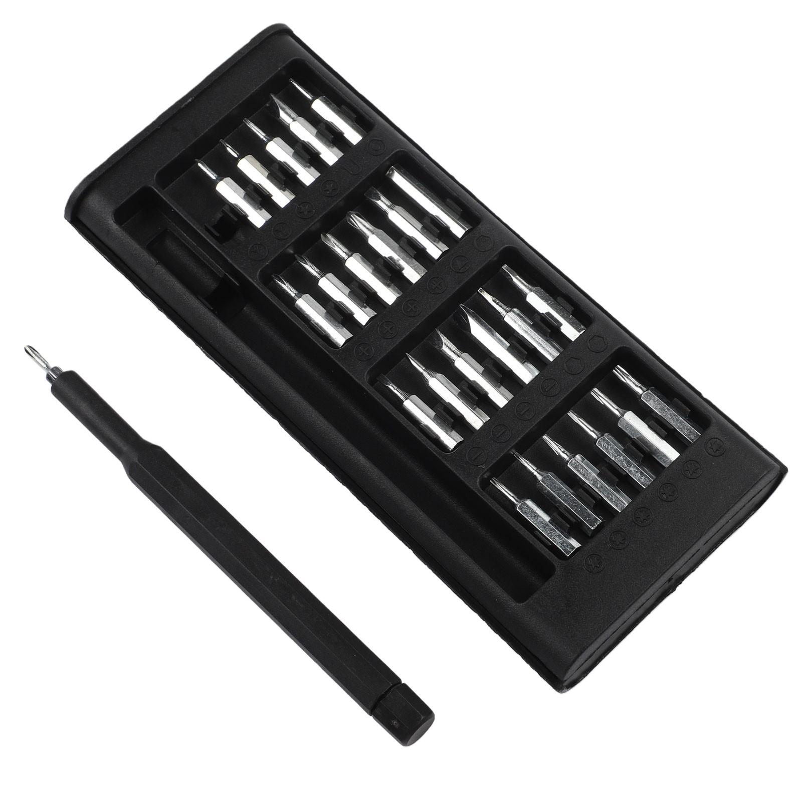 

142*10mm/5.6*0.4 Inch Screwdriver 25 In 1 Screwdriver Set Black Brand New