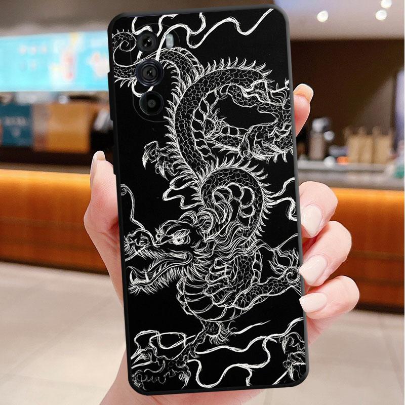 Phone Case For Motorola Edge 50 40 Pro 60 50 40 30 Ultra Neo Fusion Moto G85 G72 G53 G54 G84 G13 G32 Dragon